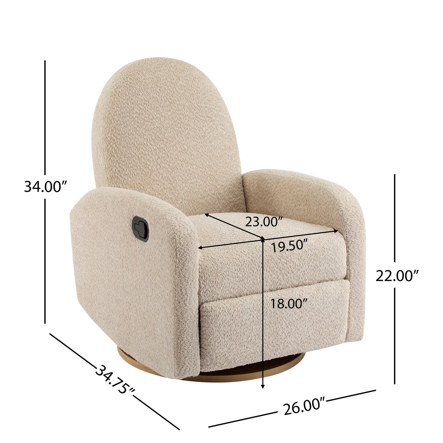 Christopher Knight Home 360 Swivel and Glider Boucle Recliner Chair