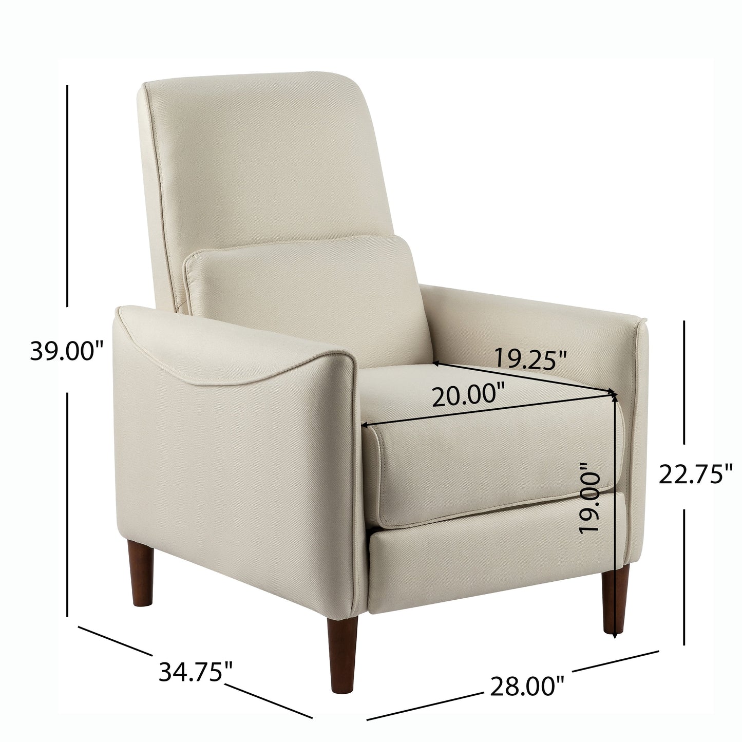Christopher Knight Home Upholstered Push Recliner Chair