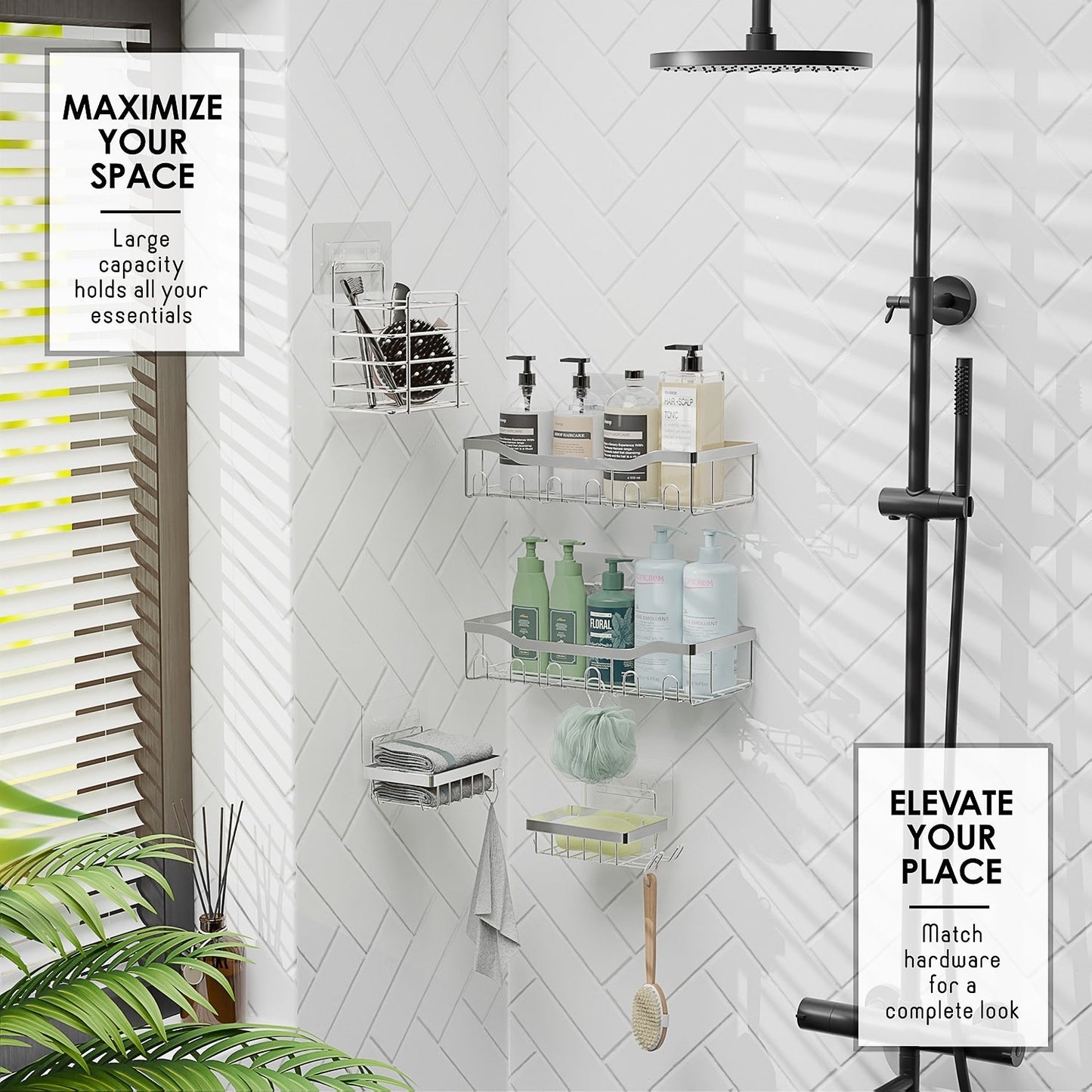 Clara Clark Shower Caddy Adhesive Shower Organizer