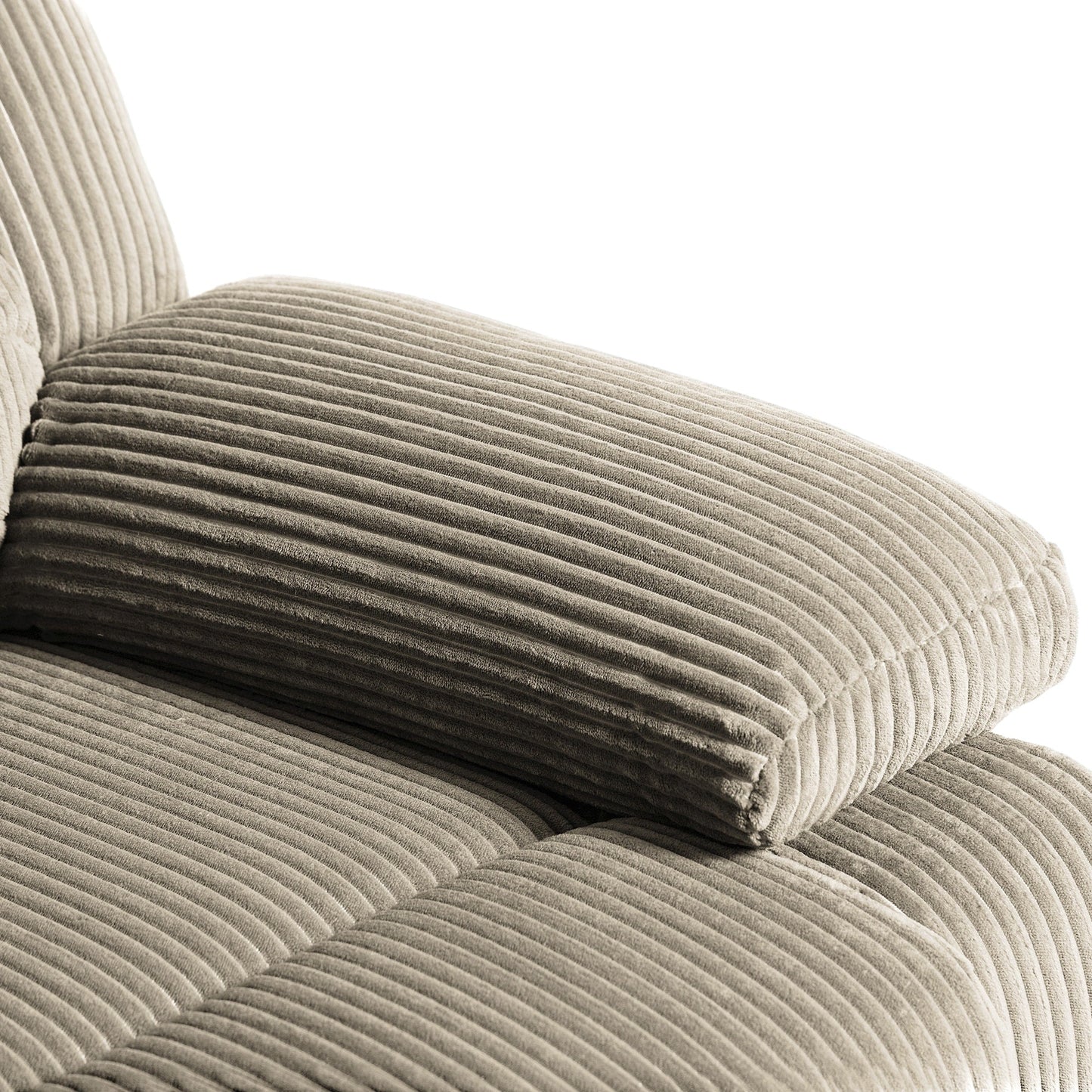 Classic Corduroy Upholstered Push Back Manual Recliner Chair