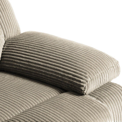 Classic Corduroy Upholstered Push Back Manual Recliner Chair