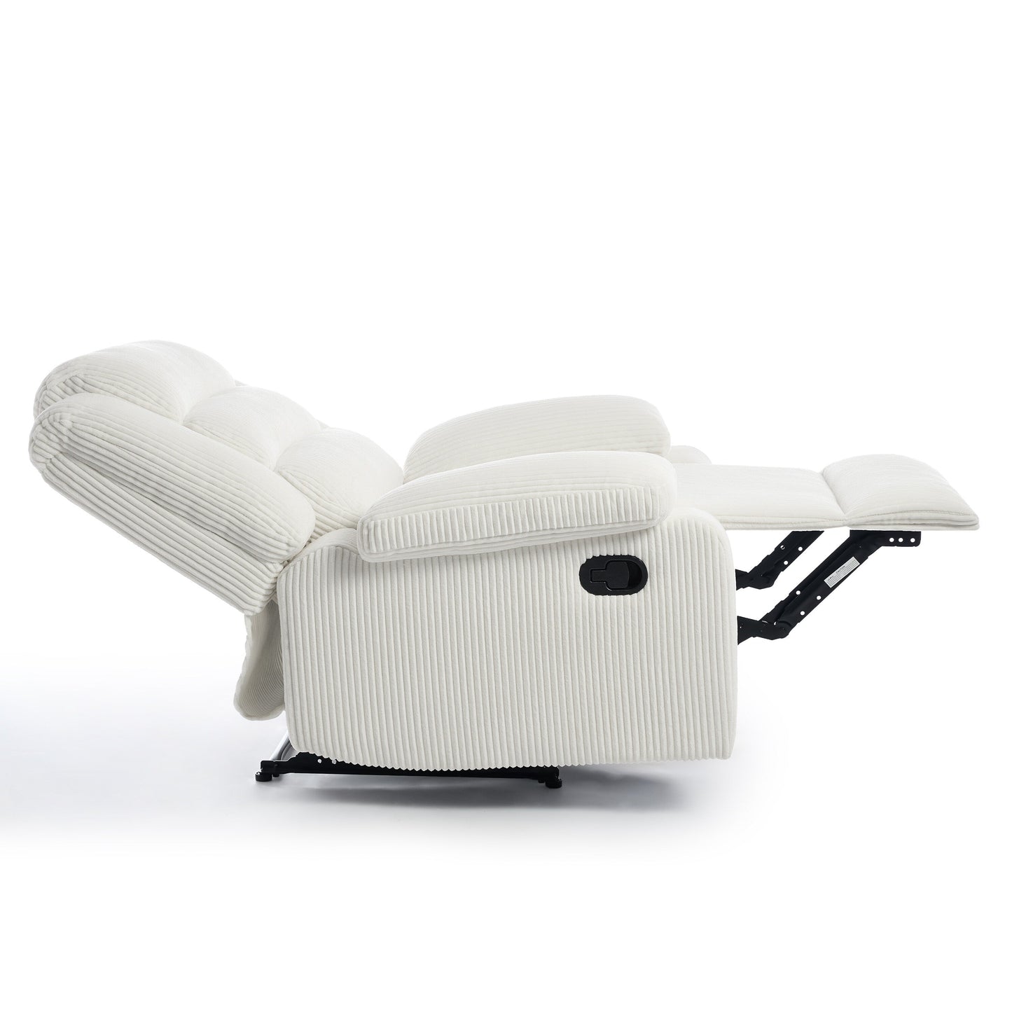 Classic Corduroy Upholstered Push Back Manual Recliner Chair