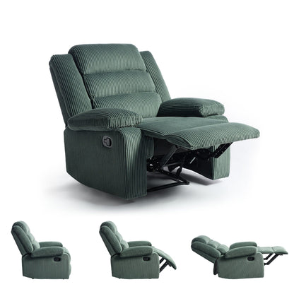 Classic Corduroy Upholstered Push Back Manual Recliner Chair(Set of 2)