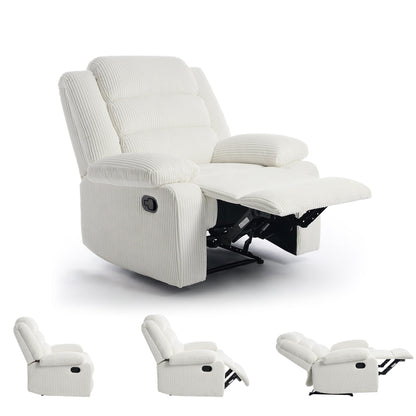 Classic Corduroy Upholstered Push Back Manual Recliner Chair(Set of 2)
