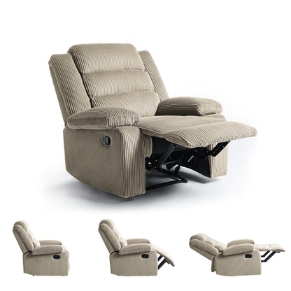 Classic Corduroy Upholstered Push Back Manual Recliner Chair(Set of 2)