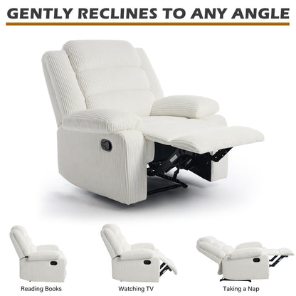 Classic Corduroy Upholstered Push Back Manual Recliner Chair(Set of 2)