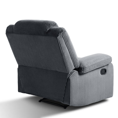 Classic Corduroy Upholstered Push Back Manual Recliner Chair(Set of 2)