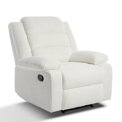 Classic Corduroy Upholstered Push Back Manual Recliner Chair