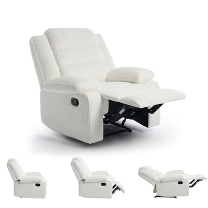 Classic Corduroy Upholstered Push Back Manual Recliner Chair