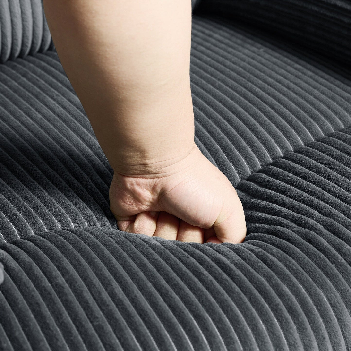 Classic Corduroy Upholstered Push Back Manual Recliner Chair