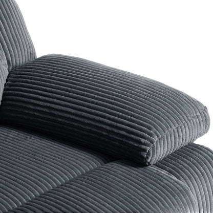 Classic Corduroy Upholstered Push Back Manual Recliner Chair
