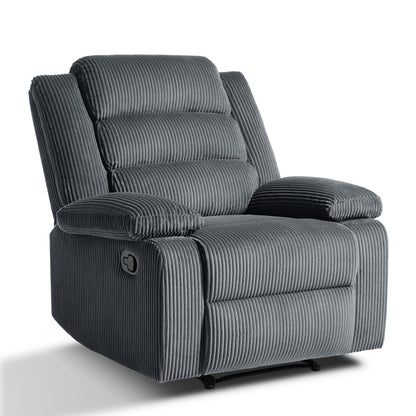 Classic Corduroy Upholstered Push Back Manual Recliner Chair