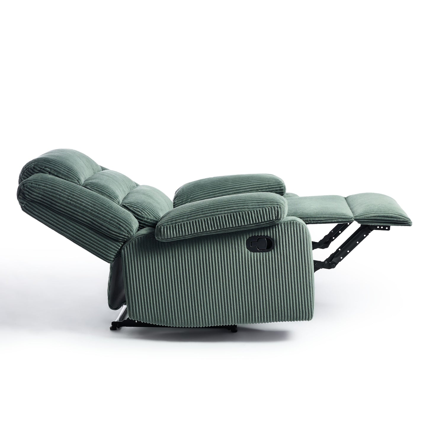Classic Corduroy Upholstered Push Back Manual Recliner Chair