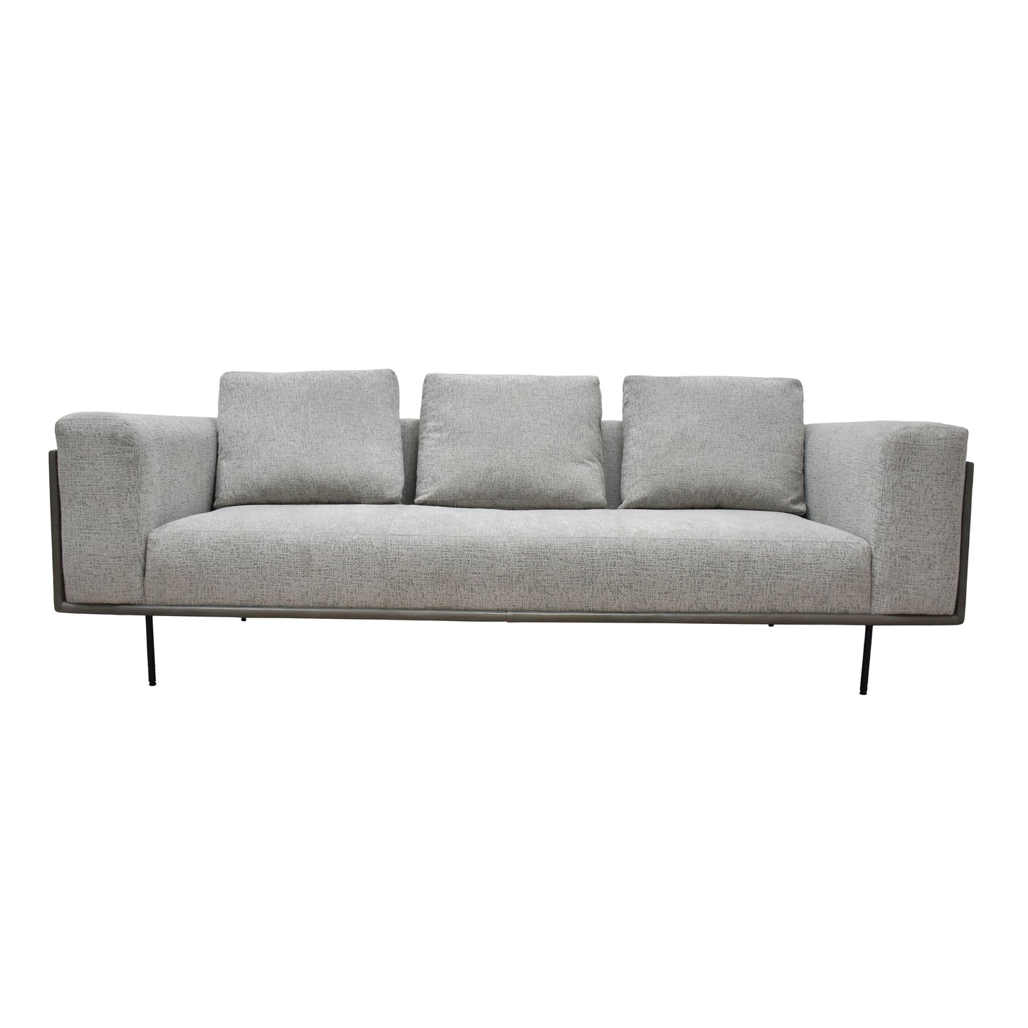 Classic Home Sinclair Fabric and Leather Sofa