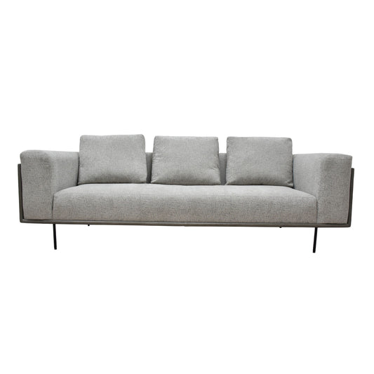 Classic Home Sinclair Fabric and Leather Sofa