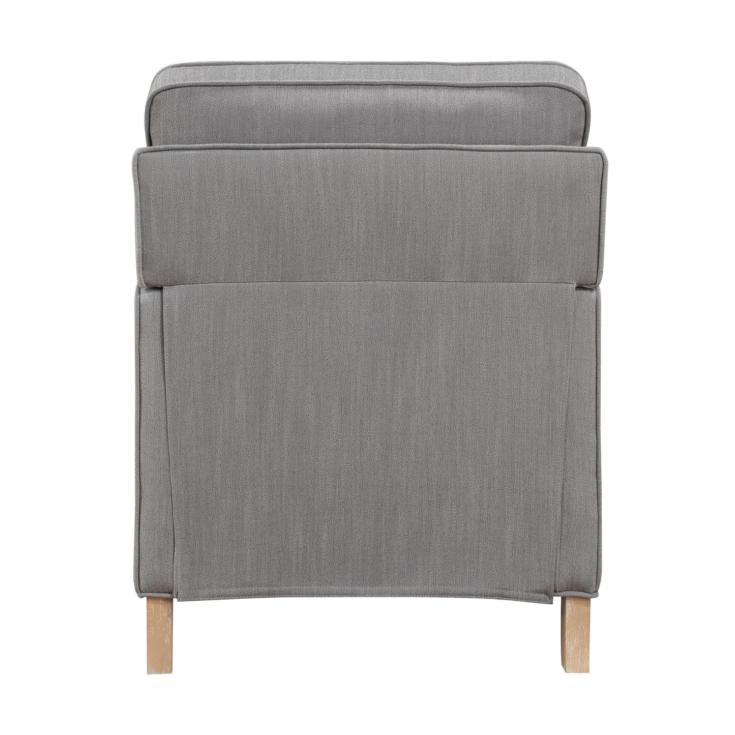 Classic Traditional Push Back Reclining Chair Gray Fabric Upholstery Cushion Seat Solid Wood Furniture 1pc
