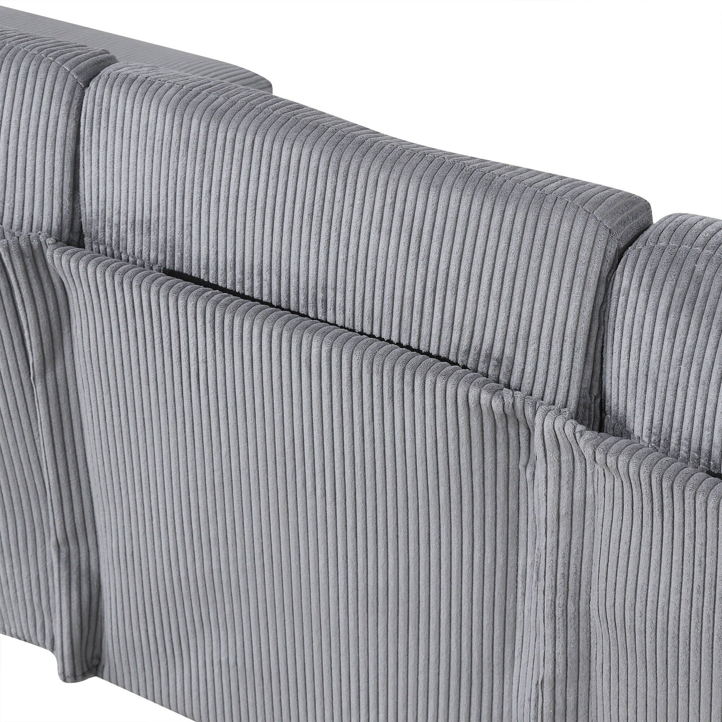 Classic U-Shaped 4-Seat Sectional Sofa with Removable Cushions and Solid Wood Legs for Living Room Study