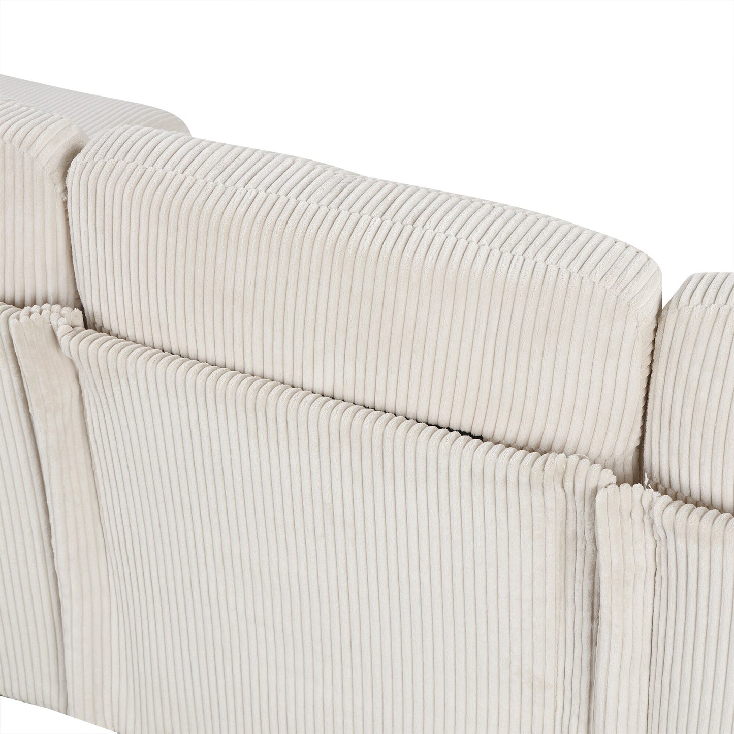 Classic U-Shaped 4-Seat Sectional Sofa with Removable Cushions and Solid Wood Legs for Living Room Study
