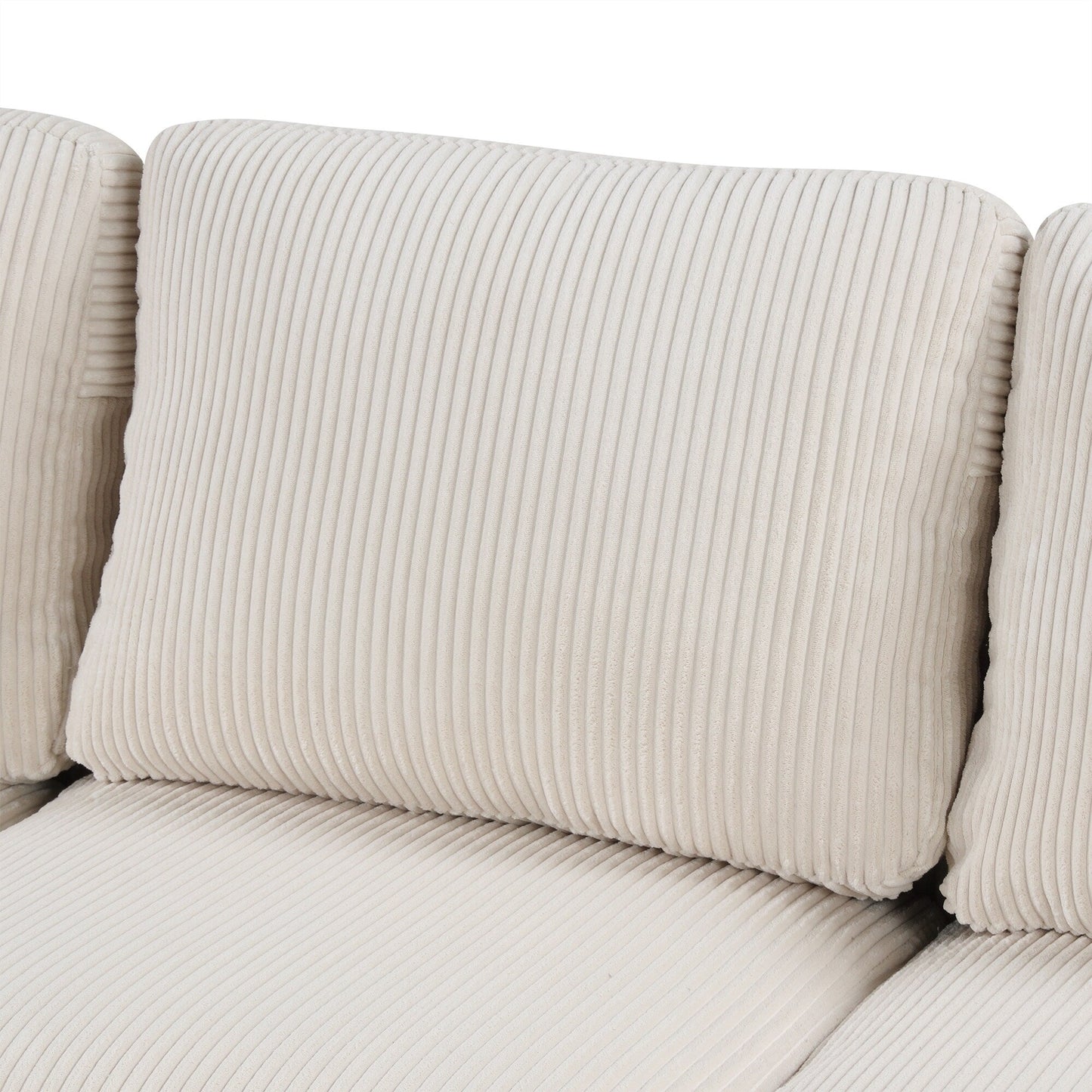 Classic U-Shaped 4-Seat Sectional Sofa with Removable Cushions and Solid Wood Legs for Living Room Study