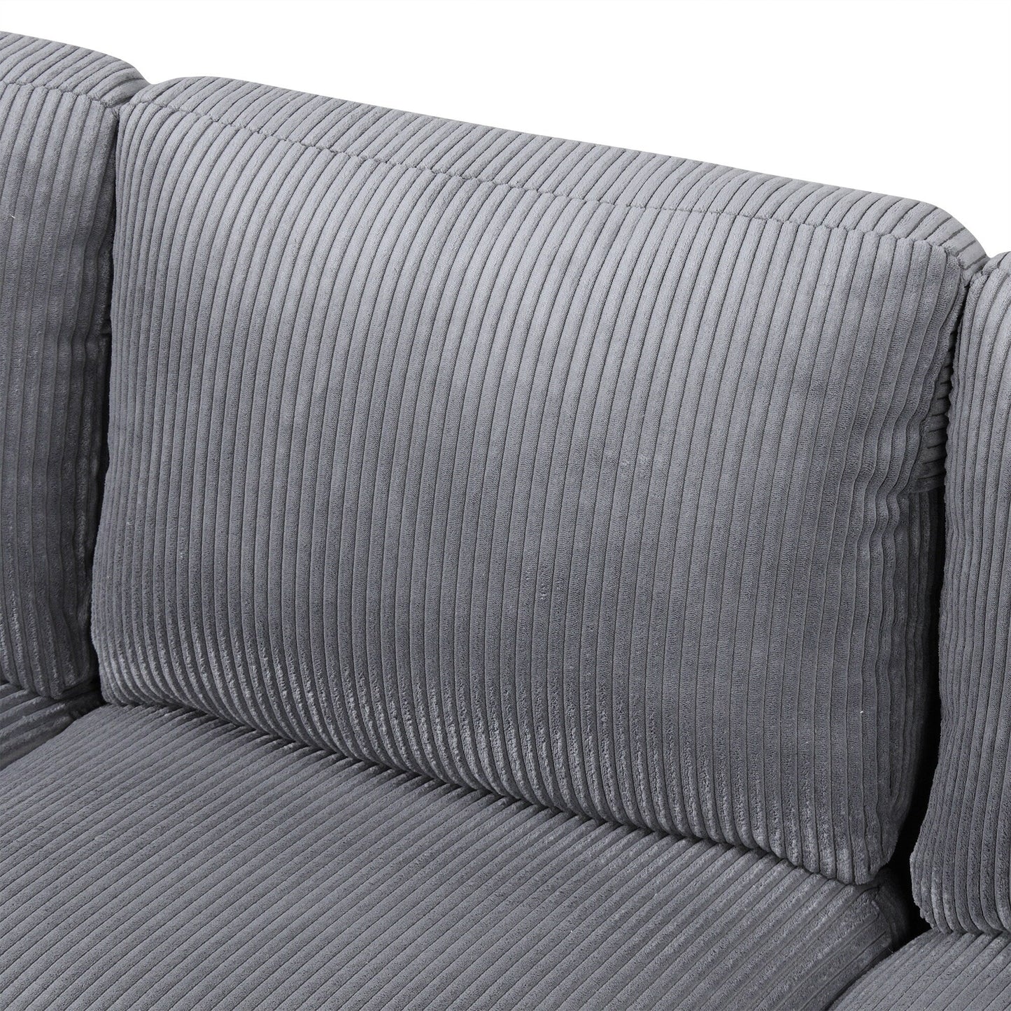 Classic U-Shaped 4-Seat Sectional Sofa with Removable Cushions and Solid Wood Legs for Living Room Study