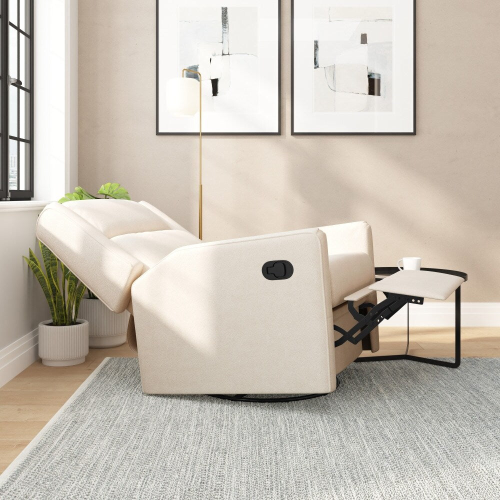 Classic Upholstered Manual Recline Rocking Swivel Glider Chair
