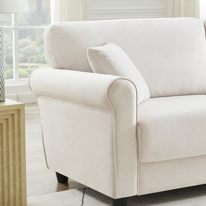 Classic Velvet Sofa Couch with Hardwood Frame, Upholstered Couch, Rounded Arms