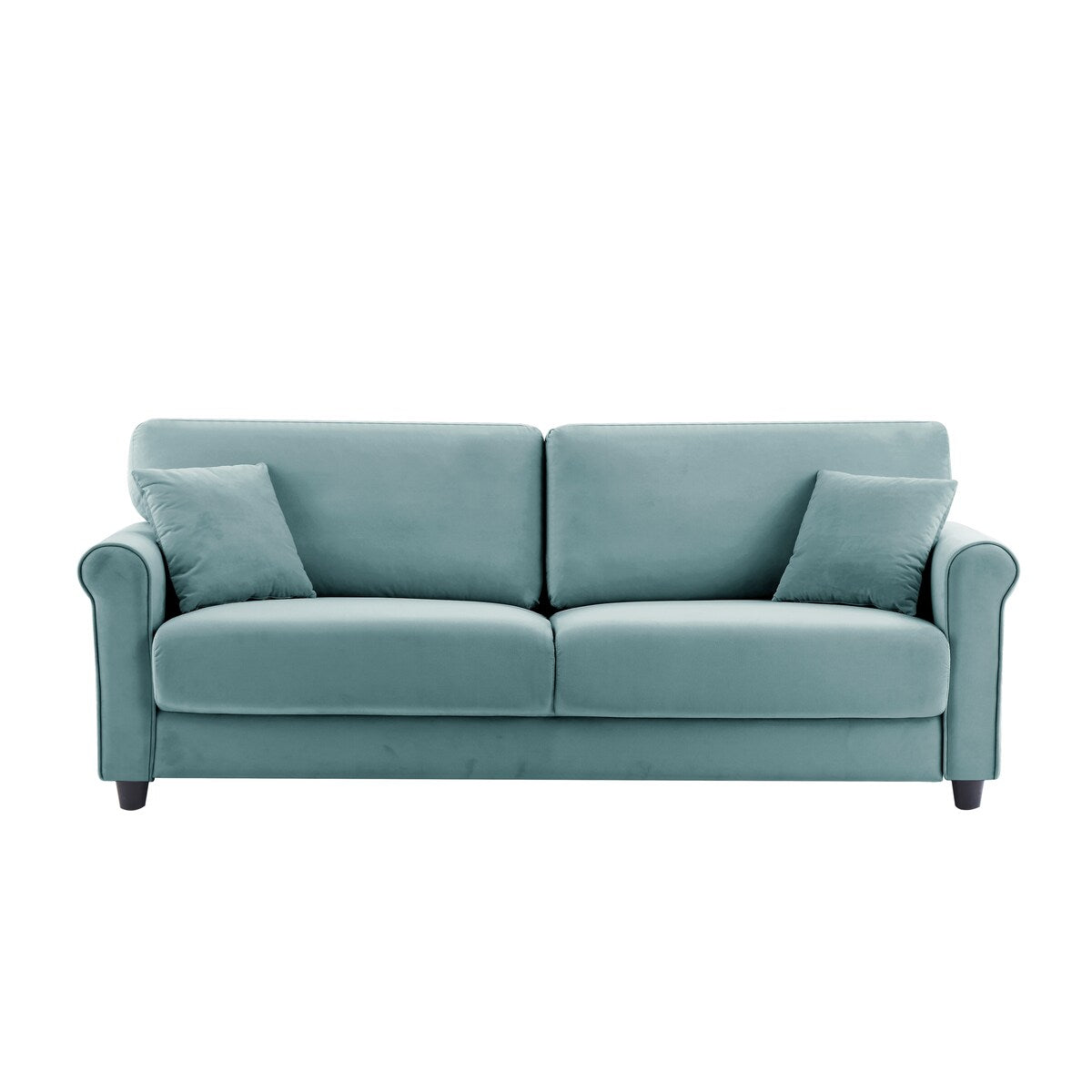 Classic Velvet Sofa Couch with Hardwood Frame, Upholstered Couch, Rounded Arms
