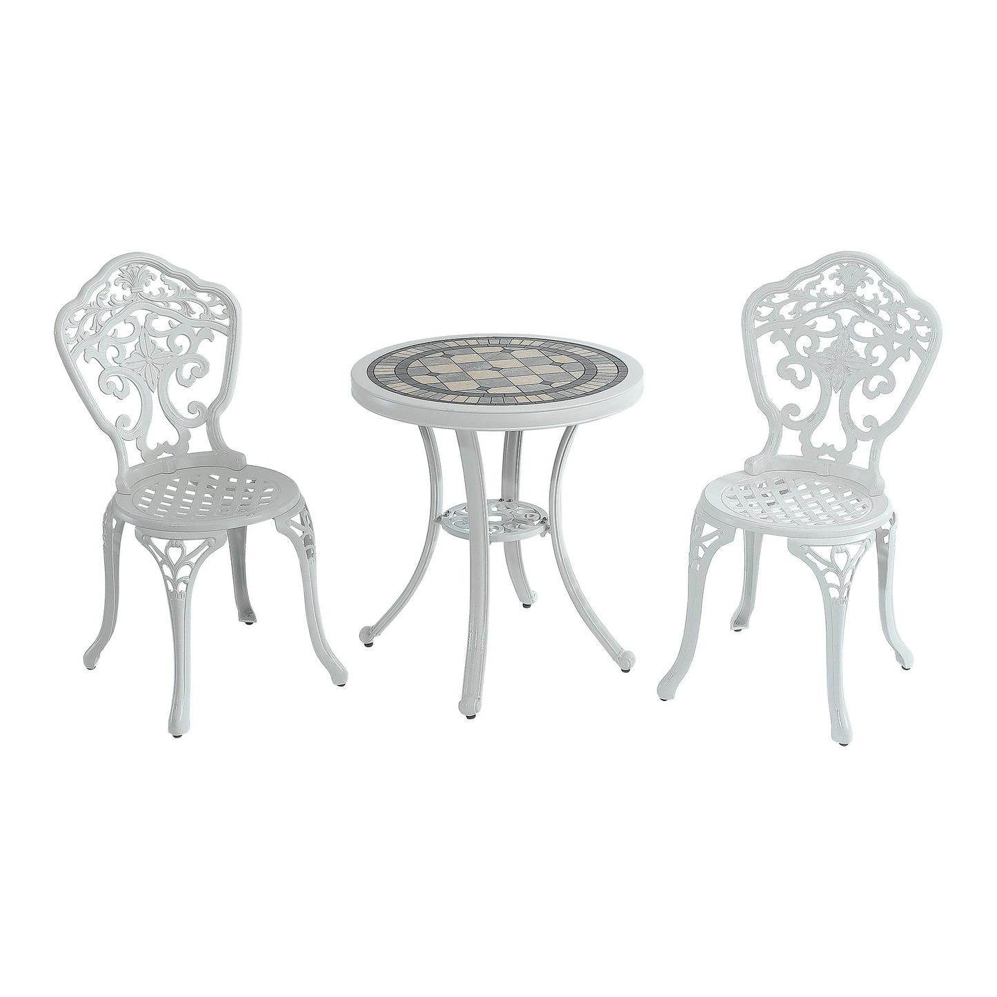 Clihome 3-Piece Cast Aluminum Outdoor Patio Rust-Resistant Bistro Set