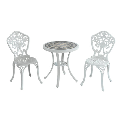 Clihome 3-Piece Cast Aluminum Outdoor Patio Rust-Resistant Bistro Set
