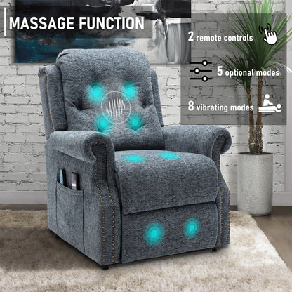Clihome Chenille Knit Fabric Power-lift Recliner Chair with Massage