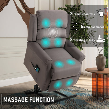 Clihome Chenille Fabric Power Lift Recliner Chair with Massage