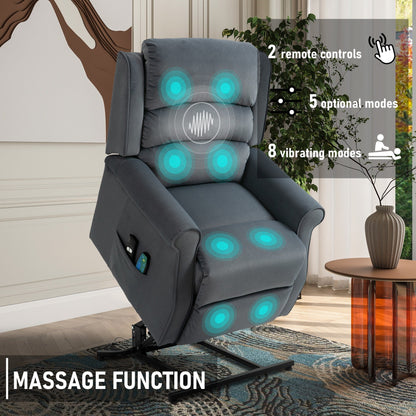 Clihome Chenille Fabric Power Lift Recliner Chair with Massage