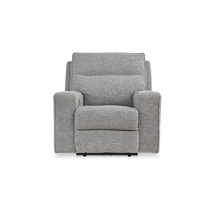 Cloe Power Recliner Chair, Adjustable Back, Gray Performance Nuvella