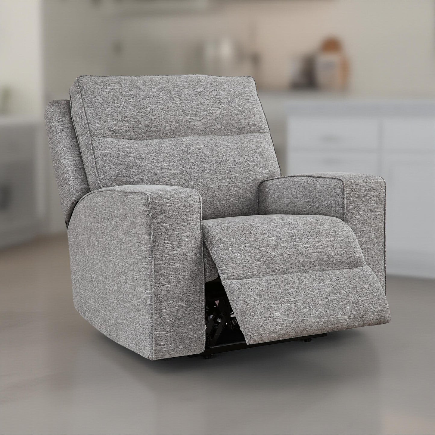 Cloe Power Recliner Chair, Adjustable Back, Gray Performance Nuvella