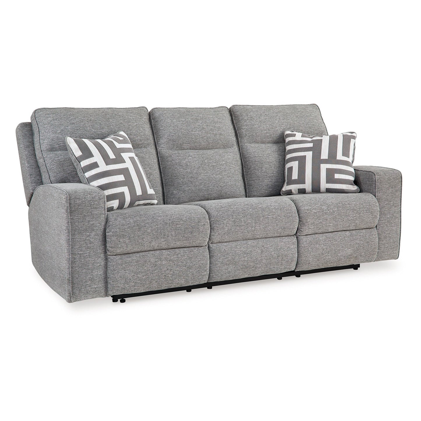Cloe Power Reclining Sofa, Gray Performance Nuvella, 2 Pillows 88 Inch