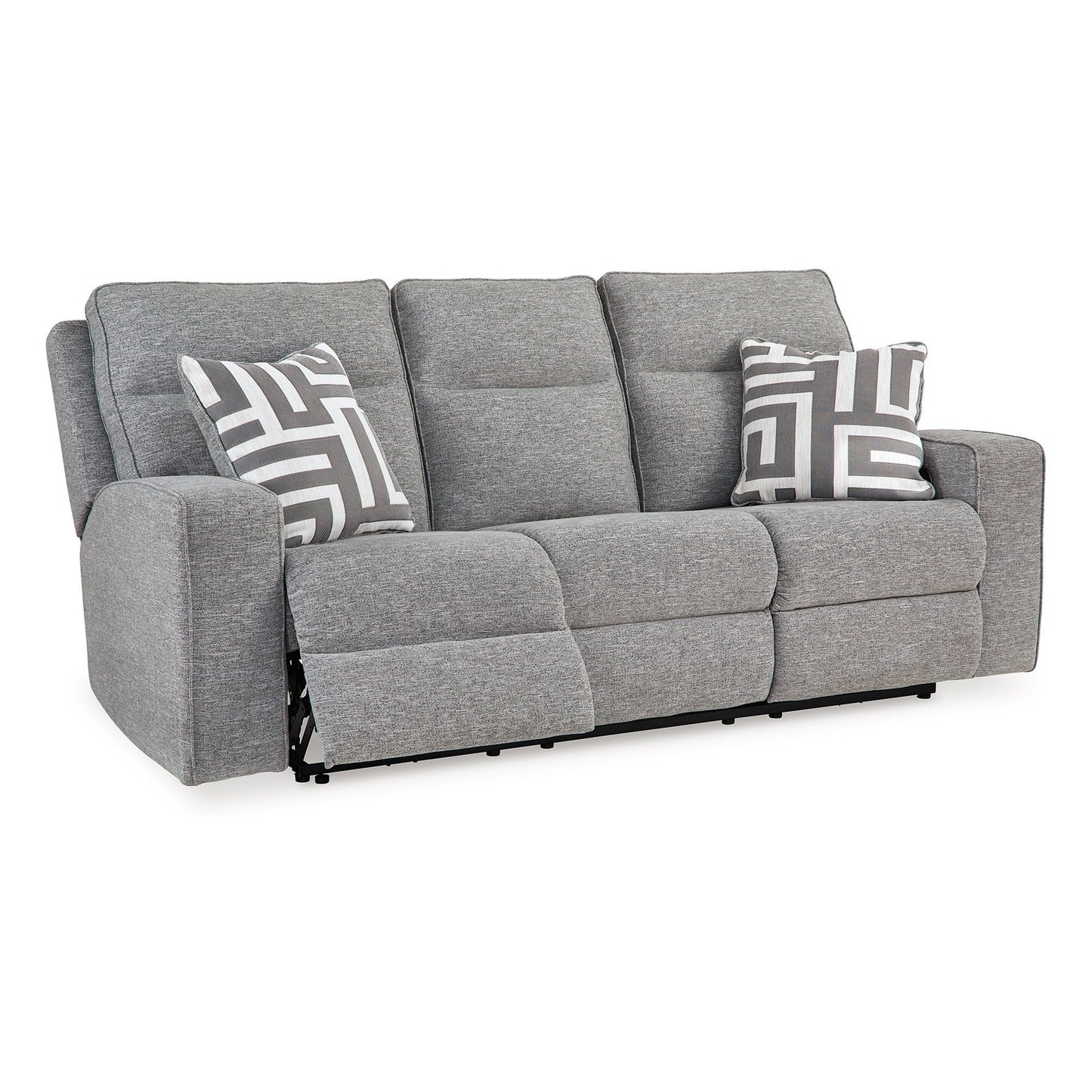 Cloe Power Reclining Sofa, Gray Performance Nuvella, 2 Pillows 88 Inch