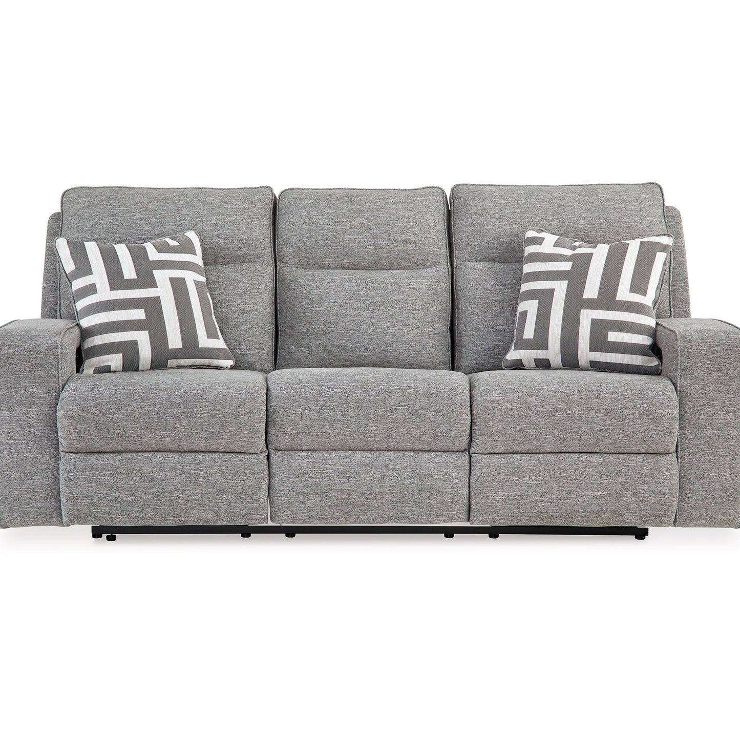 Cloe Power Reclining Sofa, Gray Performance Nuvella, 2 Pillows 88 Inch