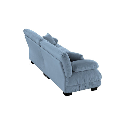 Cloud Couch 2 Seater Sofa for Living Room, Chenille 2 - Seat sofa with 2 Lumbar pillows and 2 throw pillows,Chenille Blue