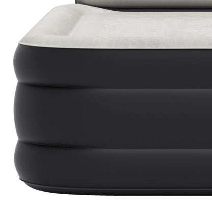 Cloud-shaped inflatable mattress with a built-in power cord, fixed pump head, and inflatable headboard