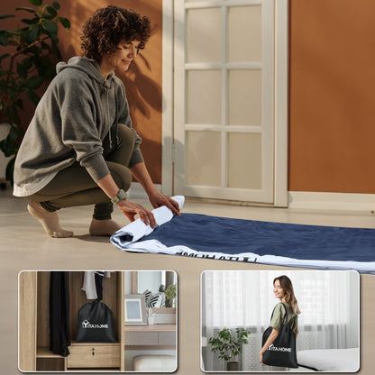 Cloud-shaped inflatable mattress with a built-in power cord, fixed pump head, and inflatable headboard