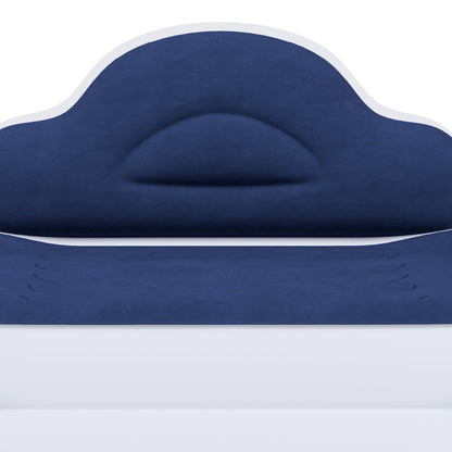Cloud-shaped inflatable mattress with a built-in power cord, fixed pump head, and inflatable headboard