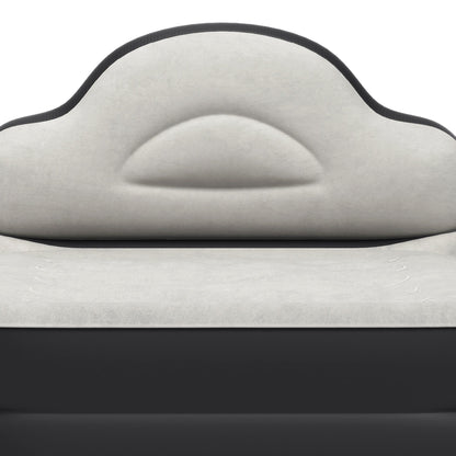 Cloud-shaped inflatable mattress with a built-in power cord, fixed pump head, and inflatable headboard