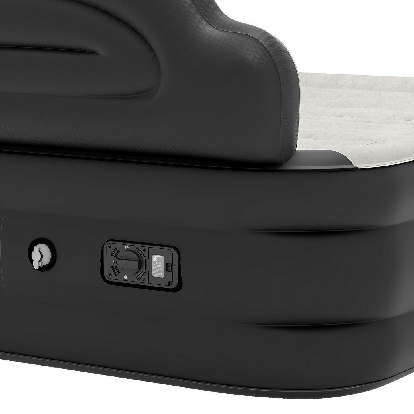 Cloud-shaped inflatable mattress with a built-in power cord, fixed pump head, and inflatable headboard