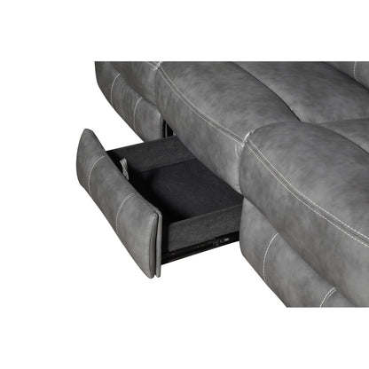 Conrad Upholstered Padded Arm Motion Sofa Grey