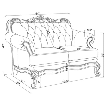 Victoria Full Leather Upholstered Rolled Arm Sofa Brown