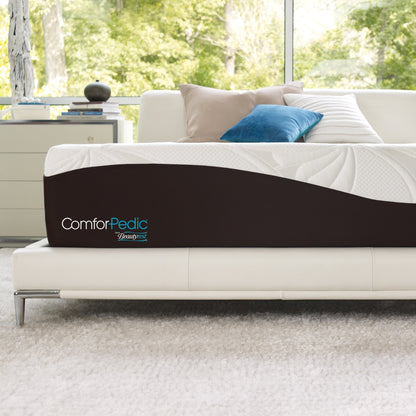 ComforPedic from Beautyrest Choose Your Comfort 10-inch Gel Memory Foam Mattress Set - White - White/Brown