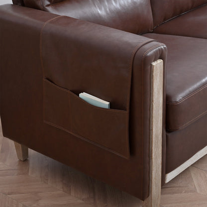 Comfortable Solid Wood Upholstered Three-Seater Sofa - 31.30 x 79.53 x 35.43