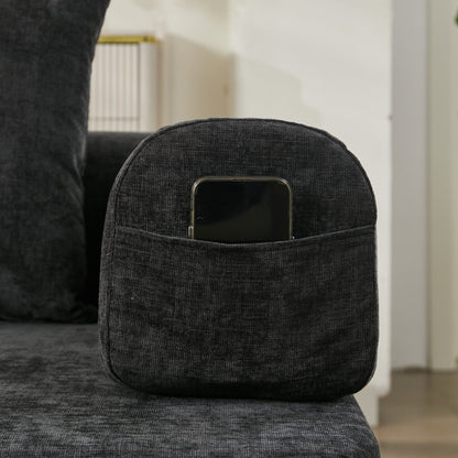 Comfy Convertible Folding Mattress Couch,Floor Sofa Bed, Chenille Floor Sofa With Armrest, Floor Sofa Lounge Couch