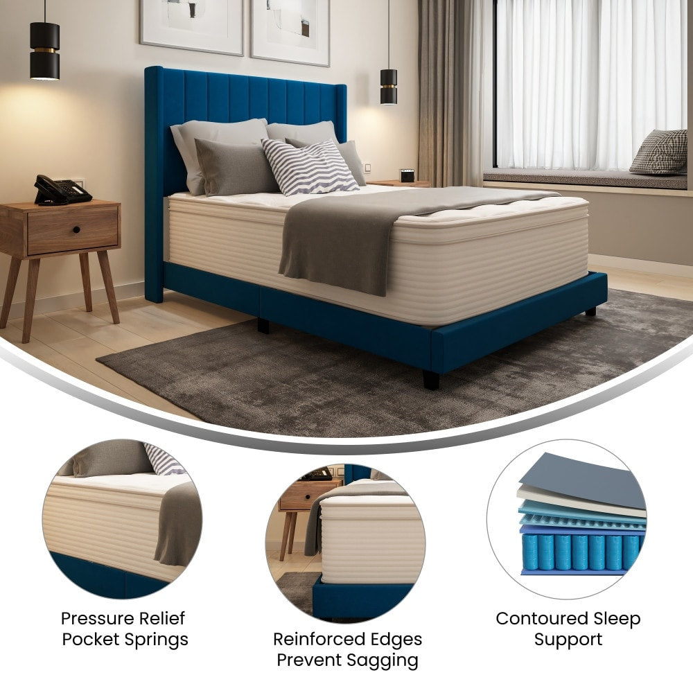 Commercial Memory Foam and Pocket Spring Hybrid Mattress in a Box