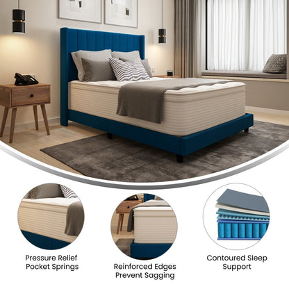 Commercial Memory Foam and Pocket Spring Hybrid Mattress in a Box
